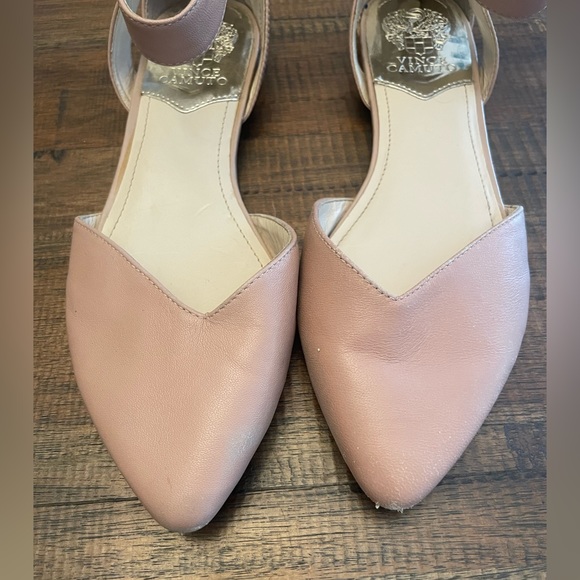 Vince camuto wendell ankle strap Flats Shoes pink Leather 9 - Picture 2 of 8